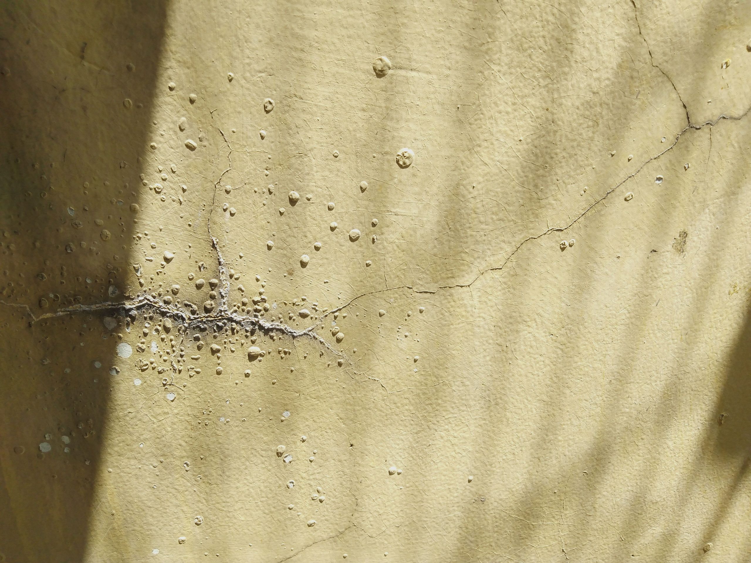 Gros plan mur fissuré ombres usure