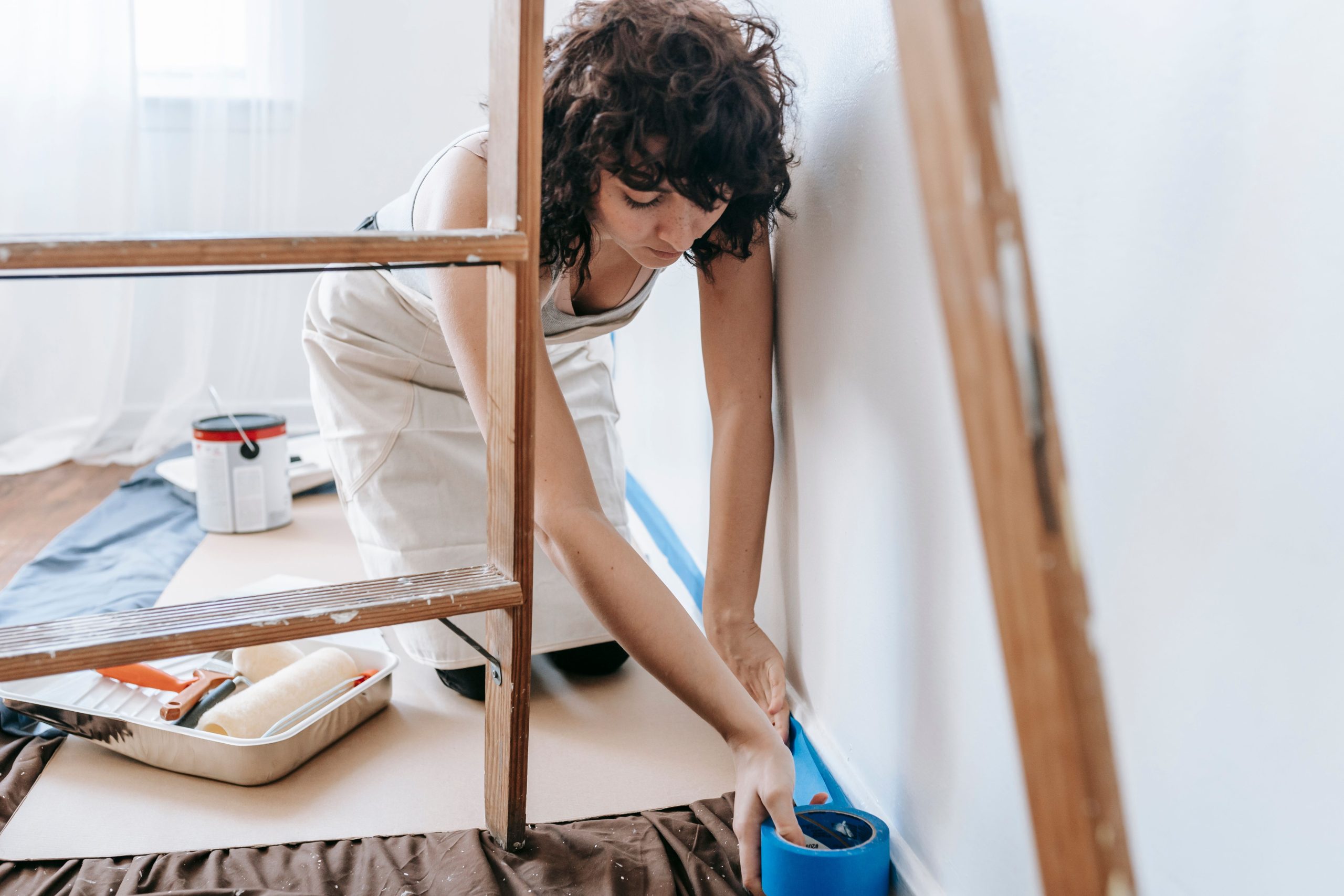 Préparation mur avec scotch peinture DIY