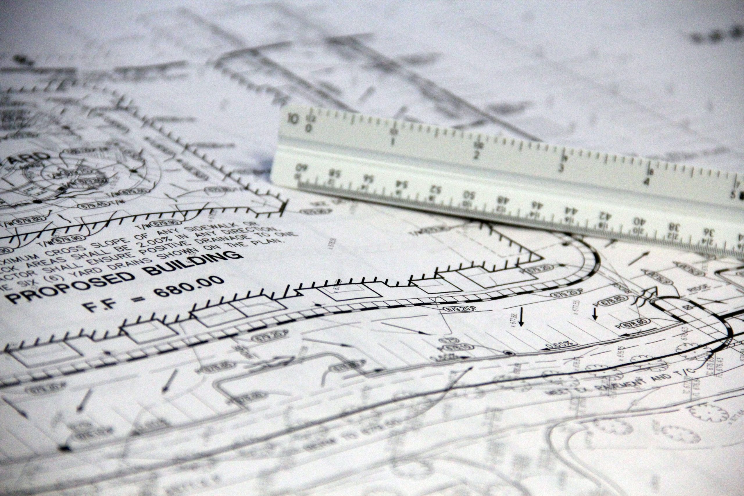 Plans architecturaux détaillés règle échelle mesures