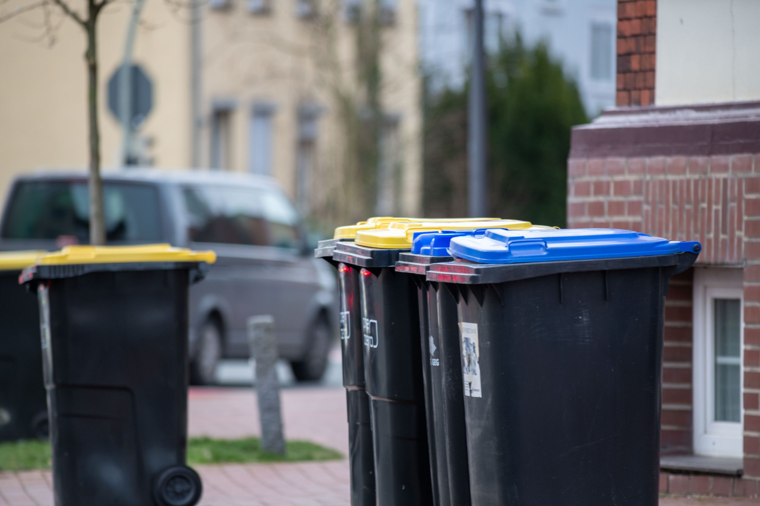 Poubelles codes couleur gestion ordures ménagères ville